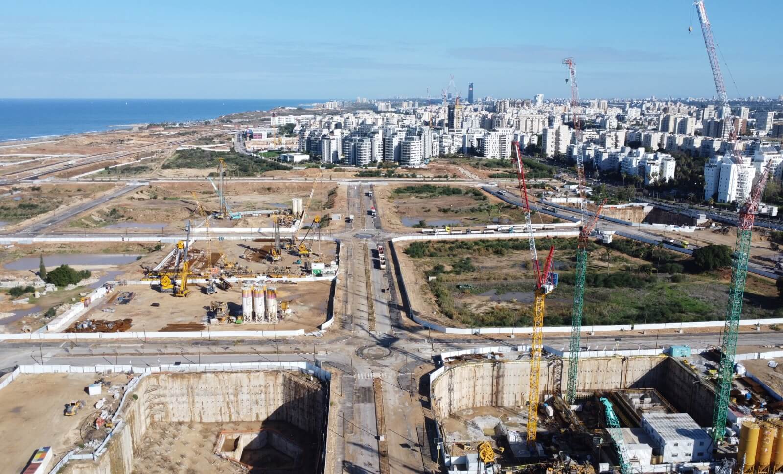 Aerial view of Eshkol complex construction sites, January 2026
