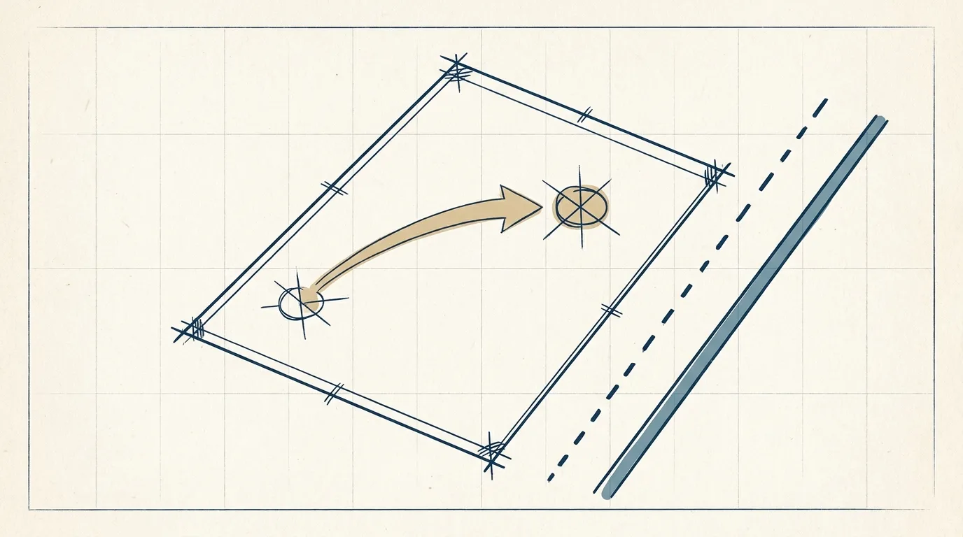 Drawing of one plot of land passing from one owner to another