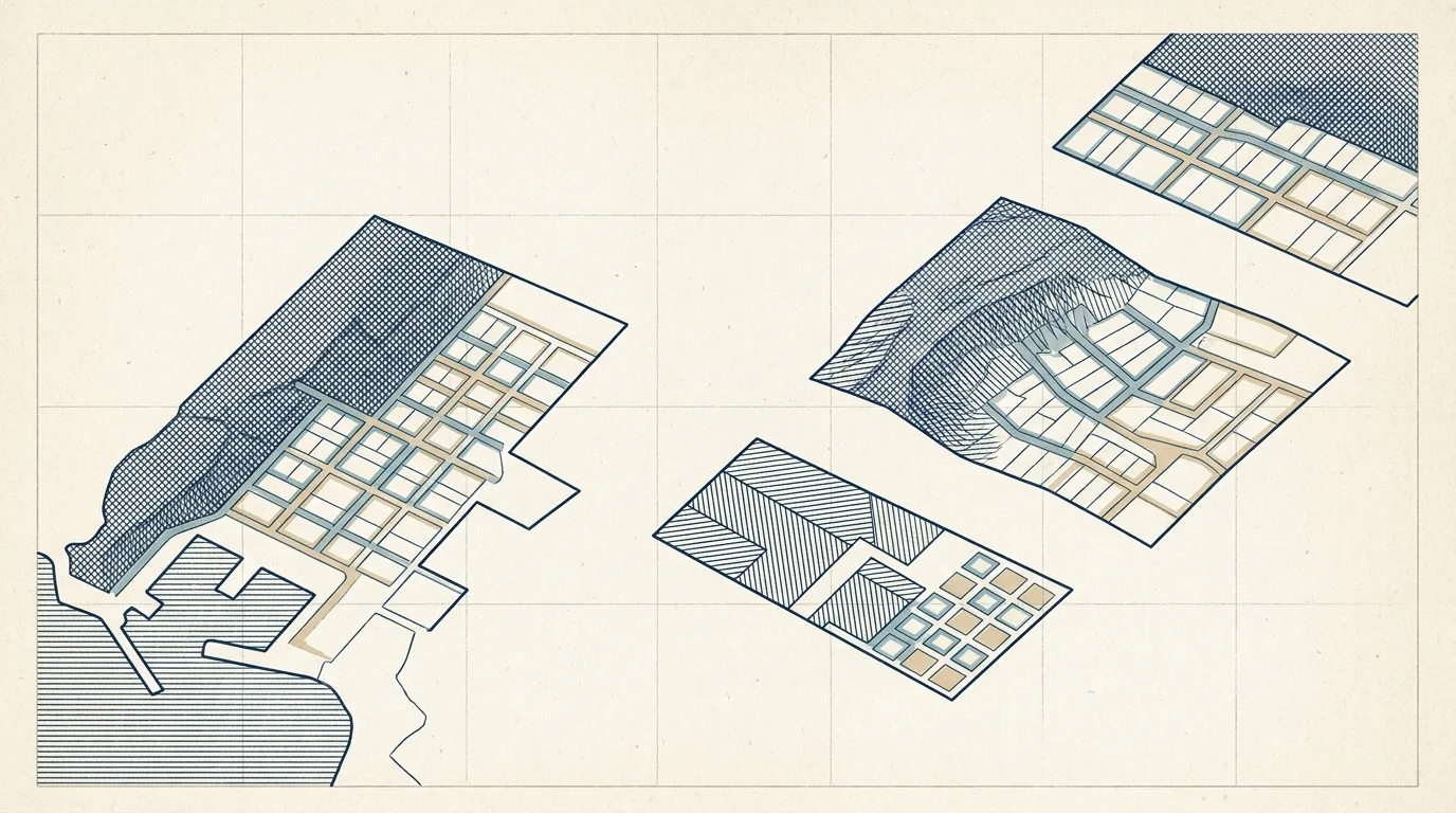 Survey drawing of a fenced airfield parcel converting to numbered lease lots under a state authority stamp