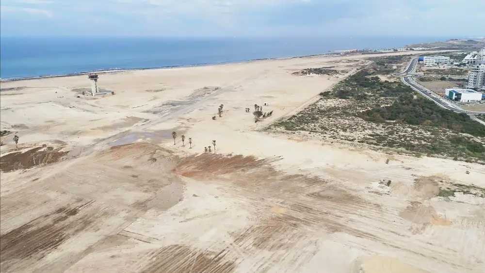 Empty hangars at Sde Dov after the last flights