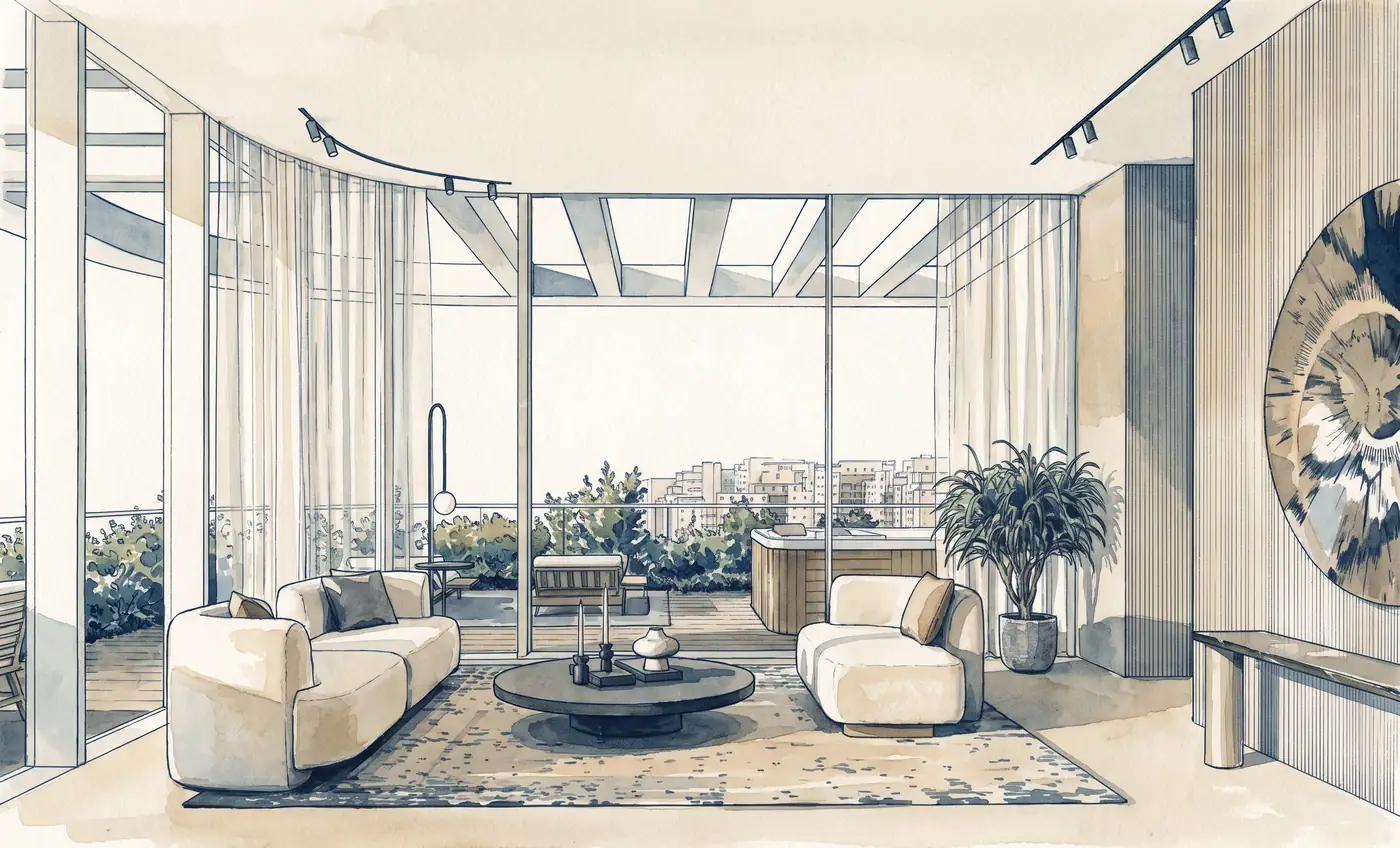 ASHIRA penthouse interior rendering